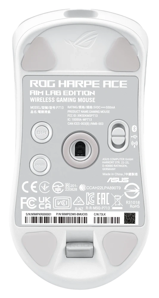 Мышь беспроводная ASUS ROG Harpe Ace Aim Lab Edition, Белый (90MP02W0-BMUA10). Фото 2