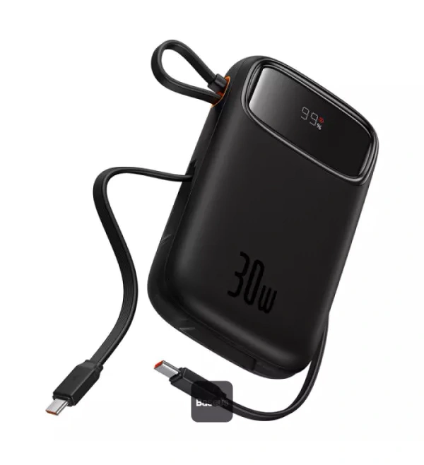 Внешний аккумулятор Baseus 30W 10000mAh QPow2, Чёрный (P10055008113-00). Фото 4