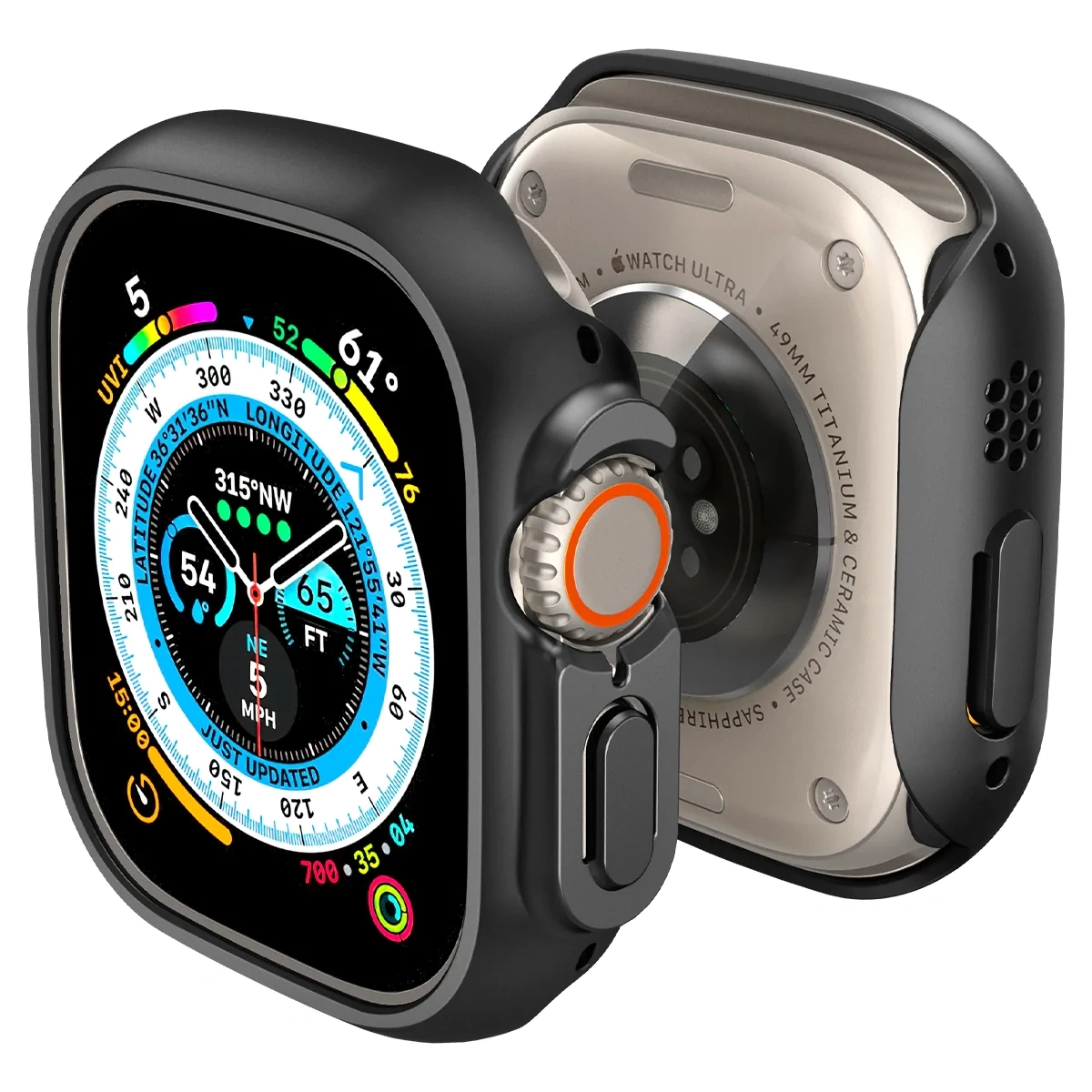 Чехол Spigen Thin Fit для Apple Watch Ultra, Чёрный (ACS05458). Фото 1