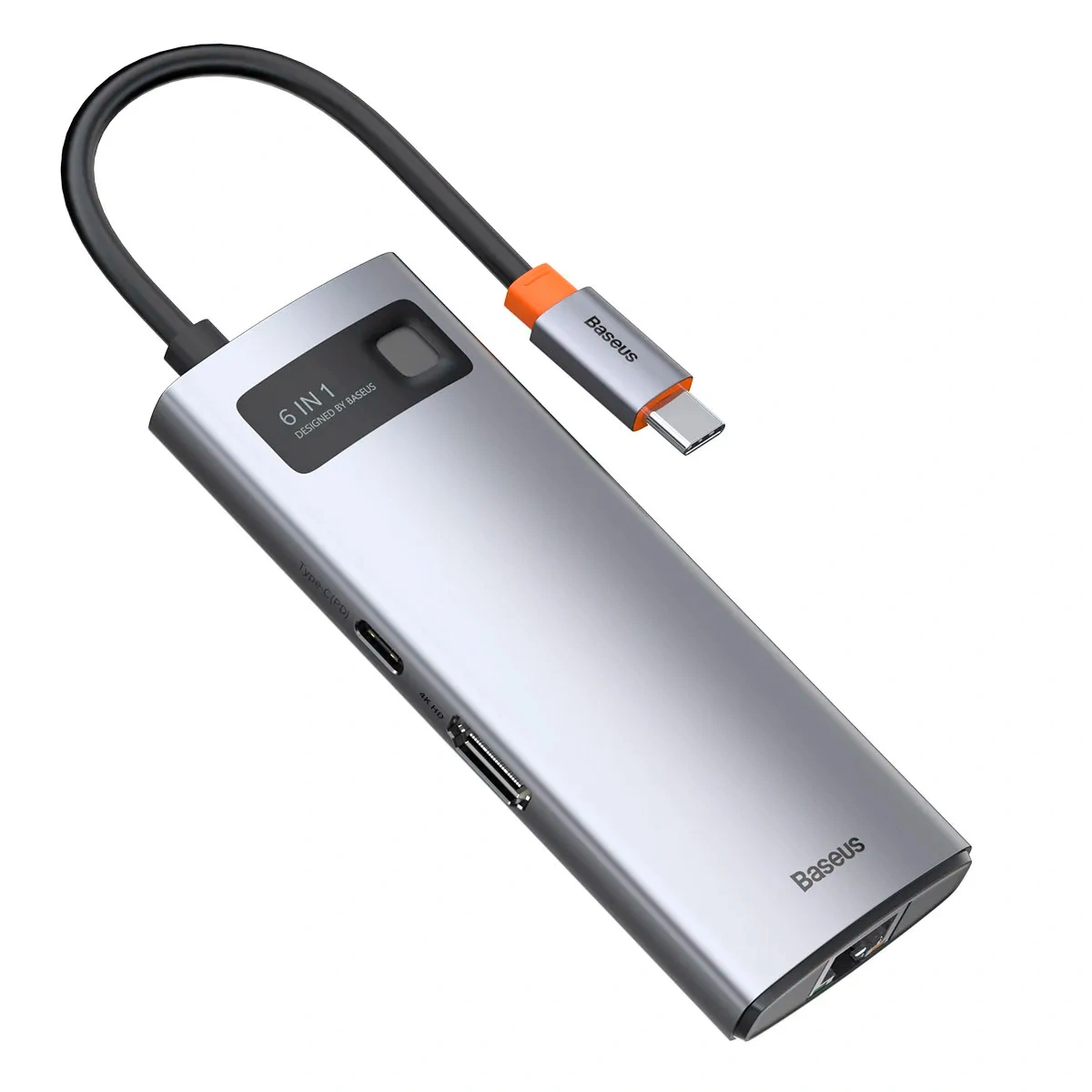 Хаб Baseus Metal Gleam Series 6-in-1, Space grey (CAHUB-CW0G). Фото 5