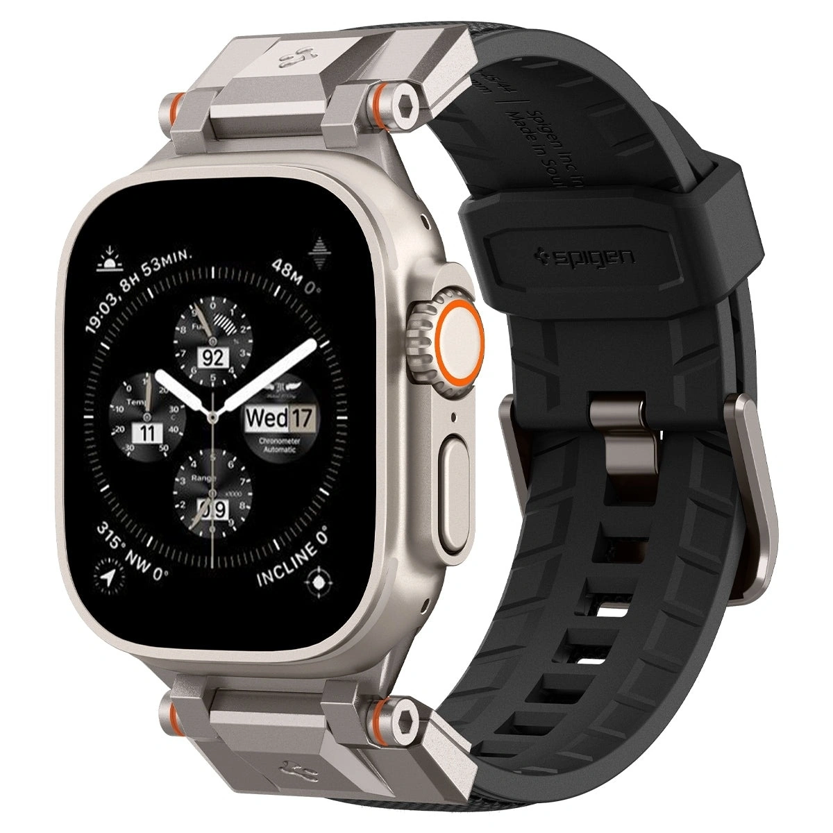 Ремешок Spigen Durapro Armor для Apple Watch 44/45/46/49мм, Чёрный (AMP06065). Фото 1