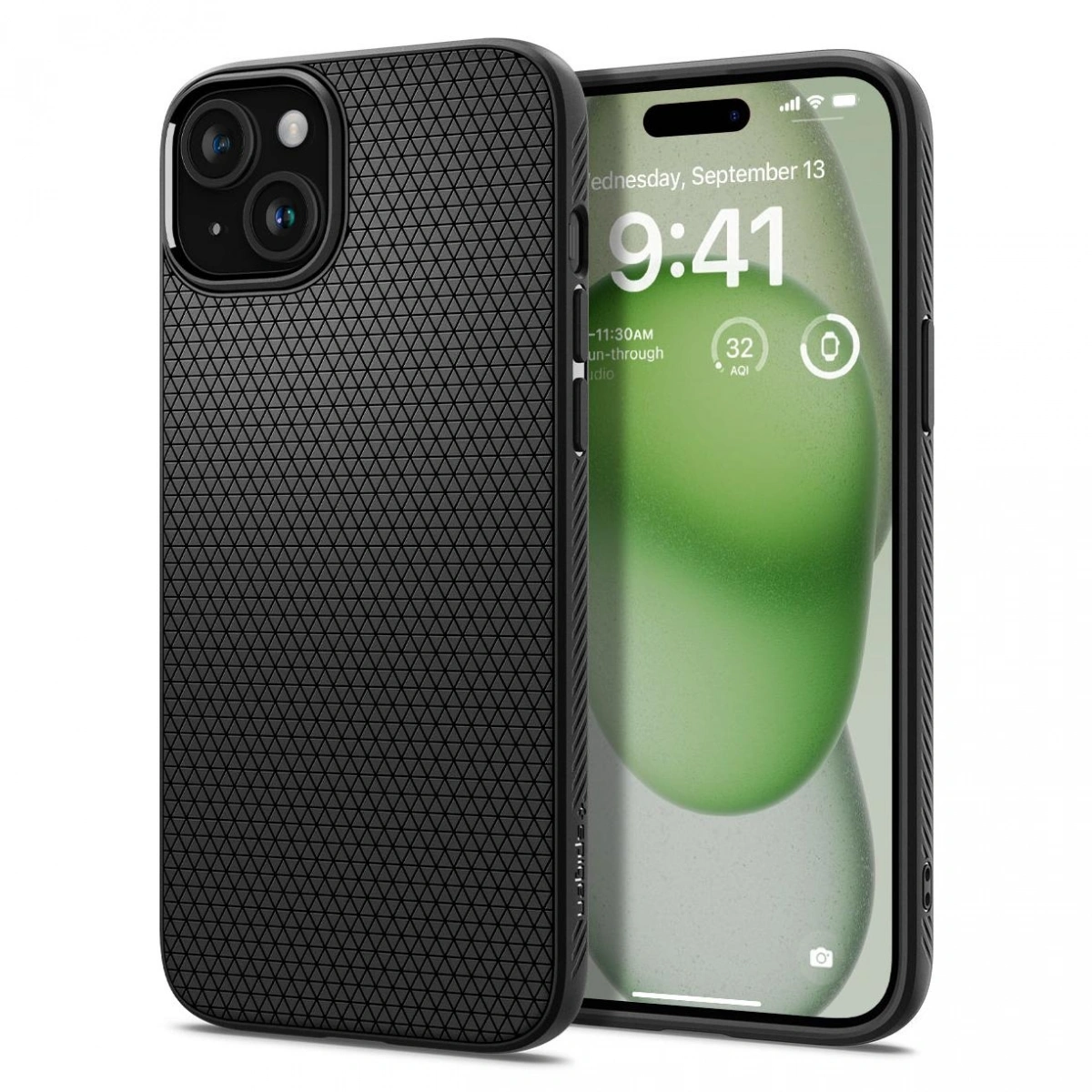 Накладка Spigen Liquid Air для iPhone 15 Plus, Matte Black (ACS06650). Фото 1