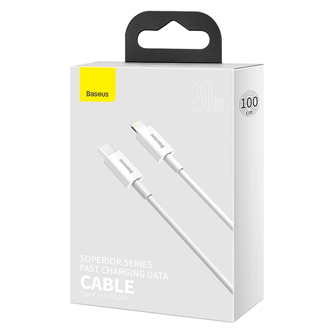 Кабель Baseus Superior Series Fast Charging Data Cable Type-C to iP PD 20Вт 1.5м, Белый (CATLYS-B02). Фото 4