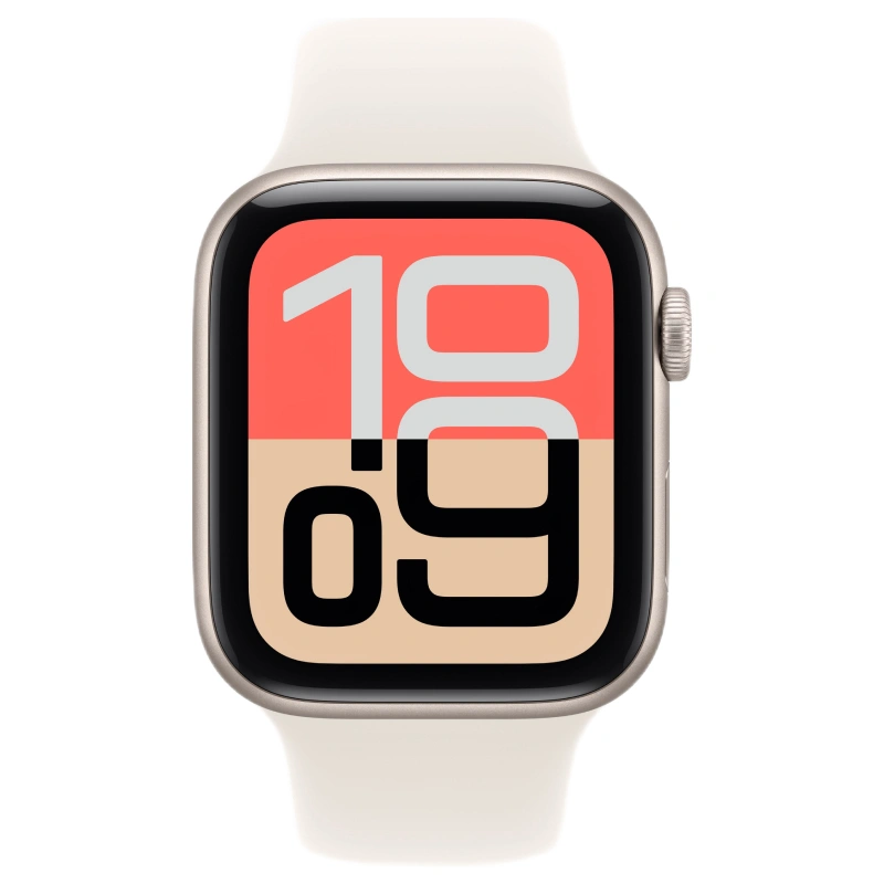 Apple Watch SE 3 2025, 40 мм, алюминий цвета "Starlight", Sport Band "Starlight" размер M/L (MEH54). Фото 2