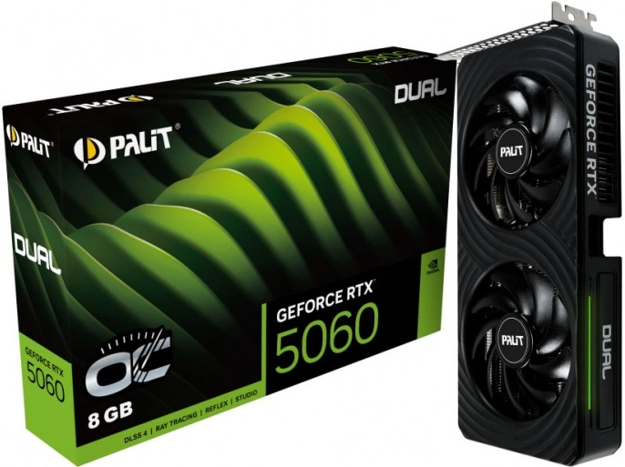 Видеокарта Palit GeForce RTX 5060 Dual OC 8Гб GDDR7 128 bit PCIe 5.0. Фото 5