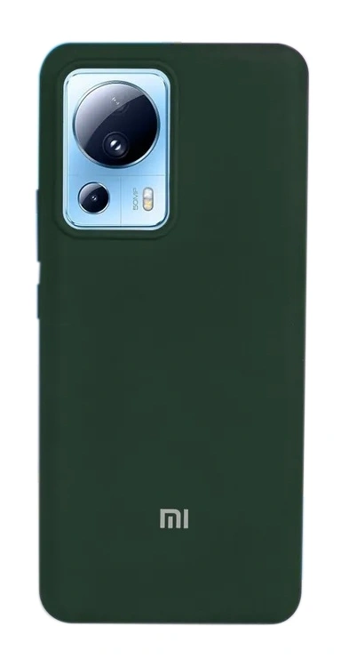 Накладка Silicone Case Logo для Xiaomi 13 Lite, Тёмно-зелёная. Фото 1