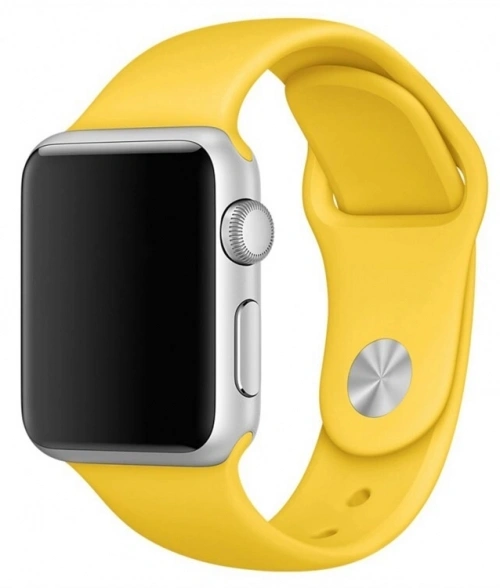 Ремешок силиконовый для Apple Watch 38/40/41/42мм, Жёлтый. Фото 1