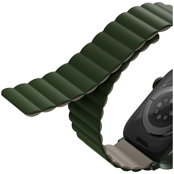 Ремешок Uniq для Apple Watch 44/45/46/49мм Revix Reversible Magnetic, Green/Taupe (45MM-REVGRNTPE). Фото 4