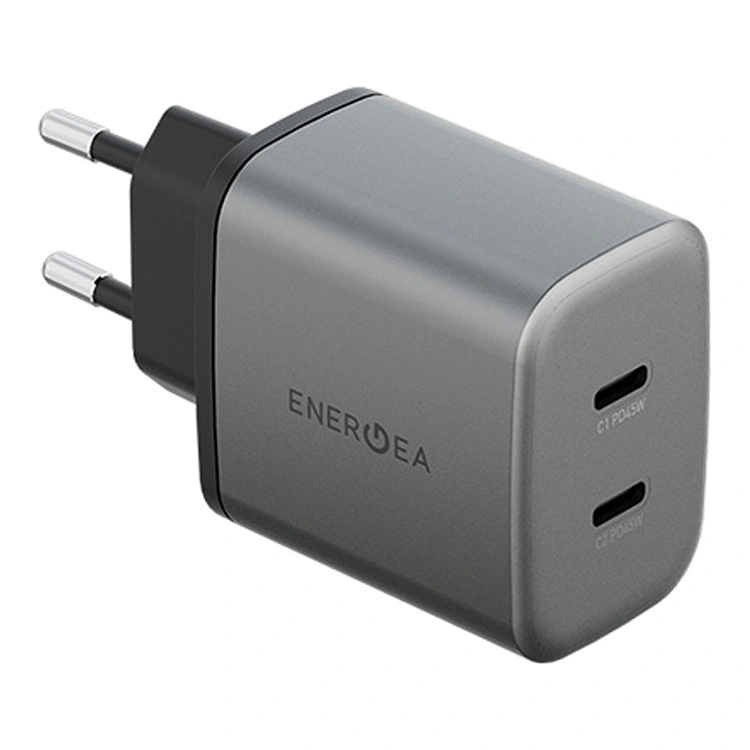 Сетевое зарядное устройство EnergEA AmpCharge GaN 45W 2x Type-C, Серый (CHR-AC2C-GAN45EU). Фото 2