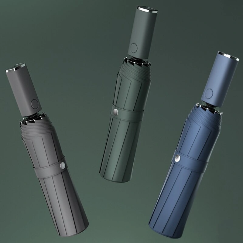 Зонт Zuodu Full Automatic Umbrella Led, Зелёный (ZD107-LV). Фото 3