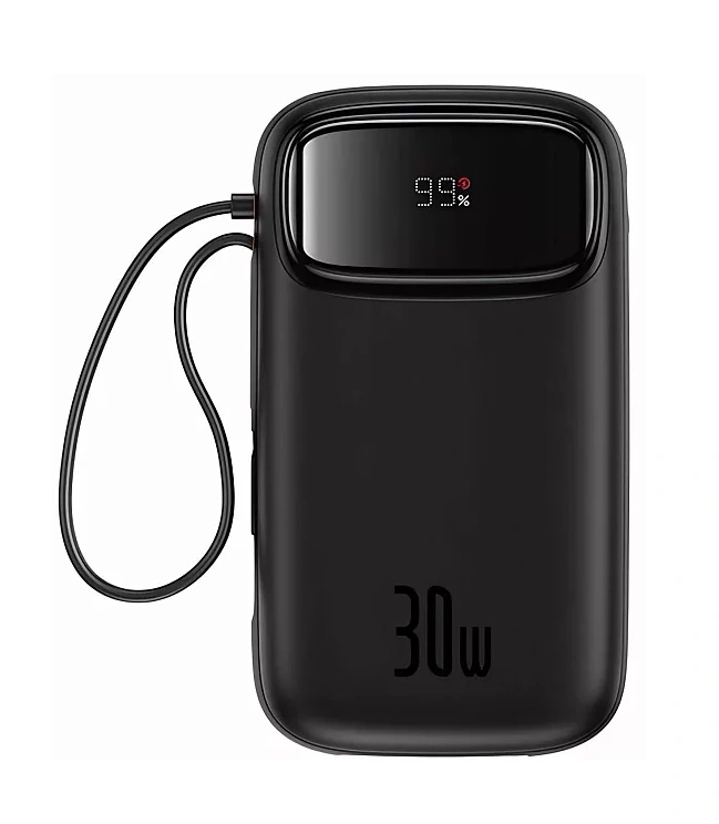 Внешний аккумулятор Baseus 30W 10000mAh QPow2, Чёрный (P10055008113-00). Фото 2