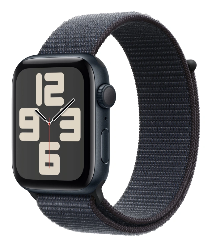 Apple Watch SE 2024, 44 мм, алюминий цвета "тёмная ночь", Ink Sport Loop (MXEP3). Фото 1