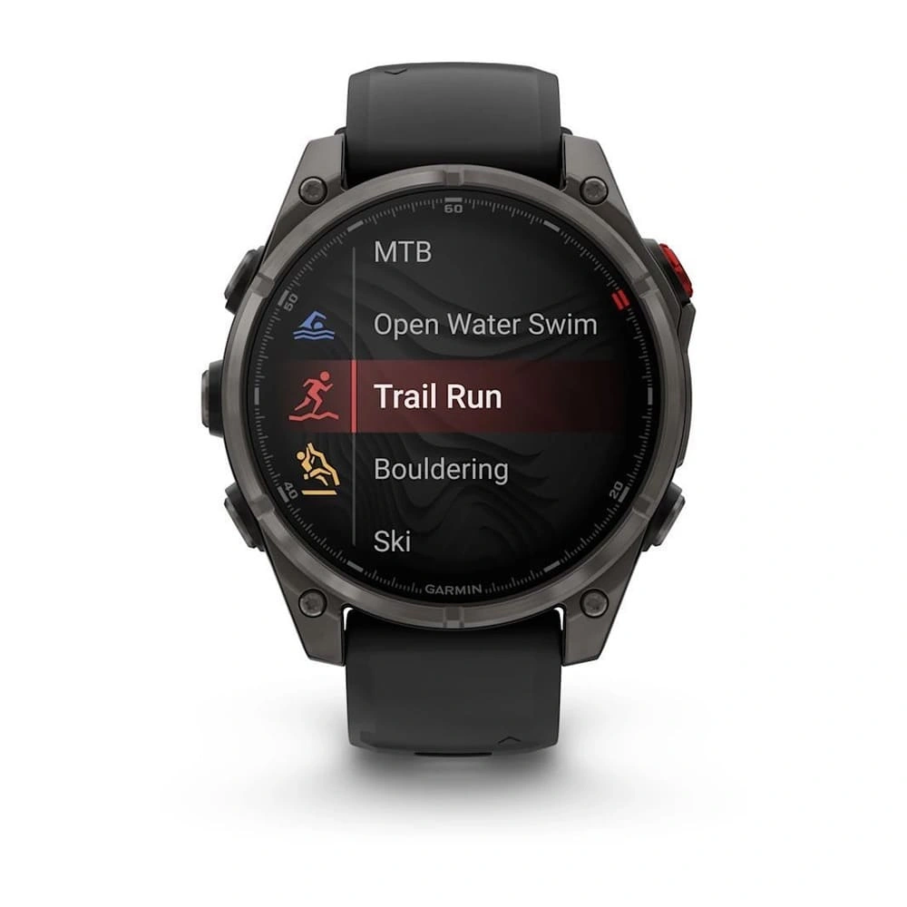 Умные часы Garmin Fenix 8 Pro 47mm, Amoled/Sapphire, Carbon Grey DLC Titanium with Black/Pebble Gray silicon Band (010-03198-01). Фото 2