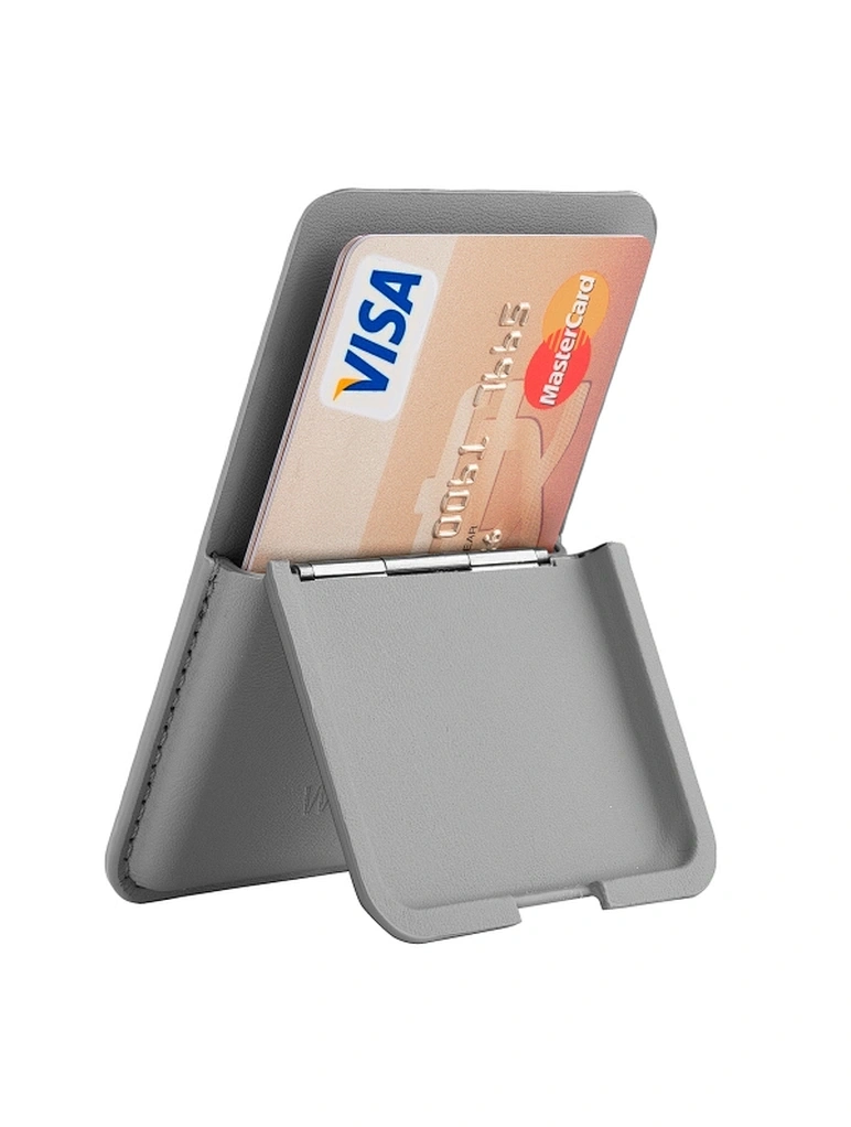 Чехол-бумажник Wiwu Magnetic Wallet With Stand MW-001, Серый. Фото 1