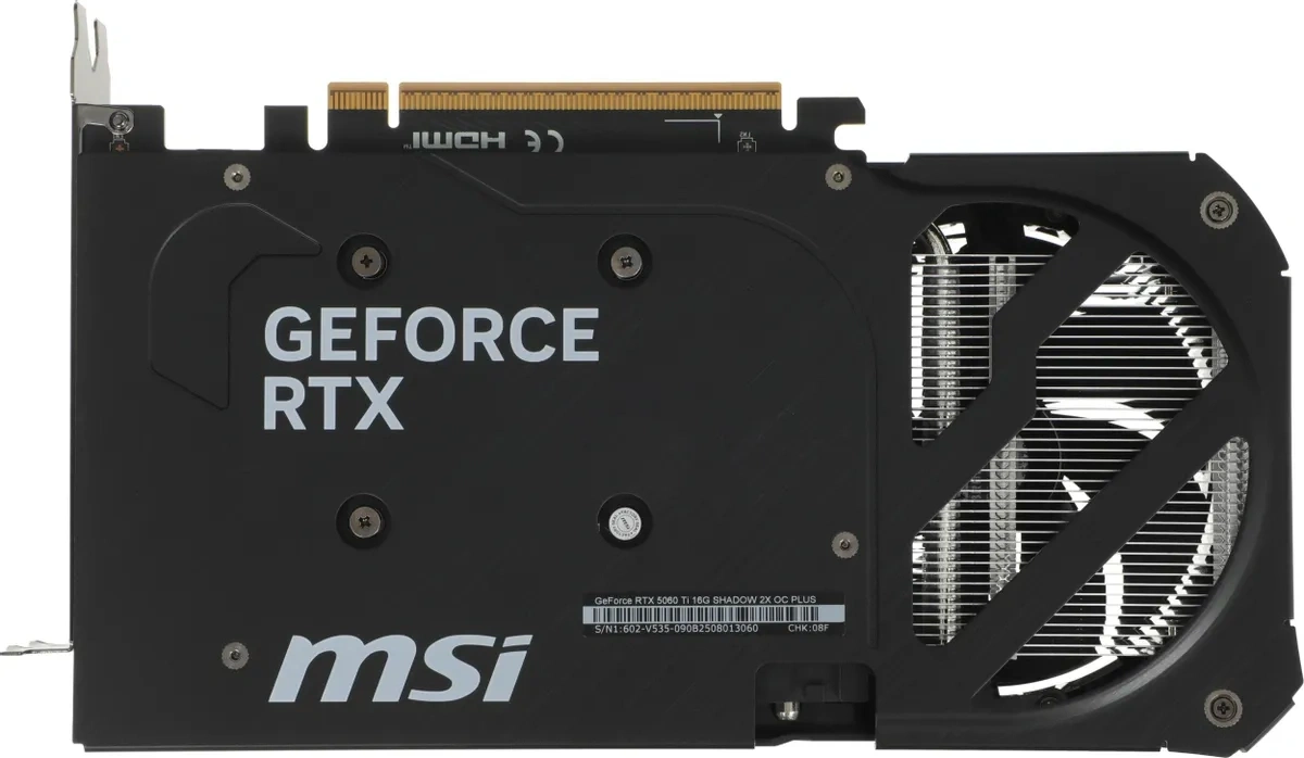 Видеокарта MSI GeForce RTX 5060 Ti SHADOW 2X OC PLUS 8Гб GDDR7 128 bit PCIe 5.0. Фото 3