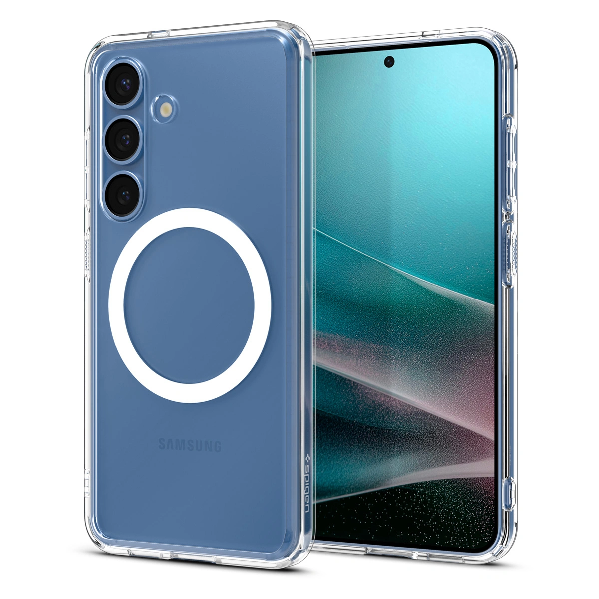 Накладка Spigen Ultra Hybrid для Samsung Galaxy S25 Plus (MagSafe), Прозрачный/Белый (ACS08981). Фото 1