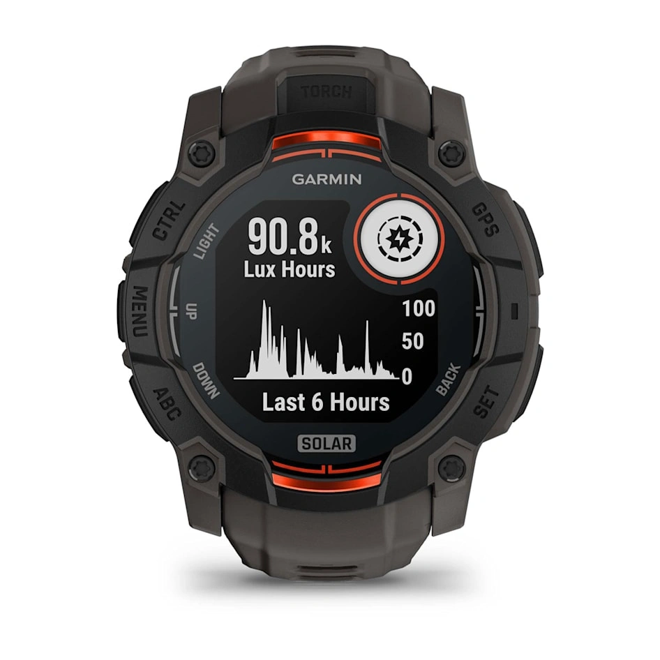 Умные часы Garmin Instinct 3 50mm, Solar, Black with Charcoal Silicone Band (010-02935-00). Фото 2