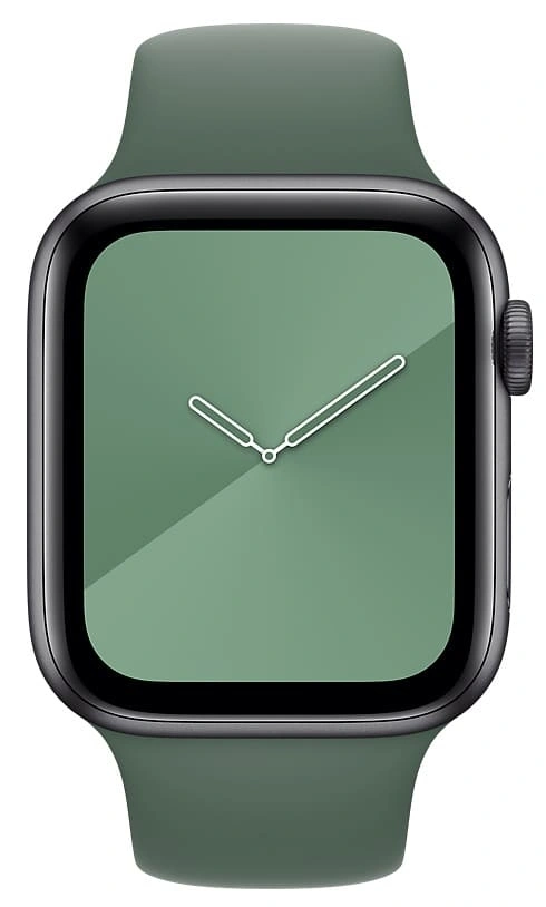 Ремешок силиконовый для Apple Watch 44/45/46/49мм, Тёмно-зелёный. Фото 3