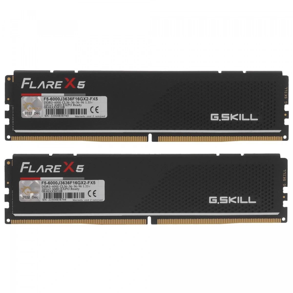 Оперативная память G.Skill Flare X5 32Гб (2x16GB) DDR5-6000 DIMM, CL-36-36-36-96, Чёрный (F5-6000J3636F16GX2-FX5). Фото 2