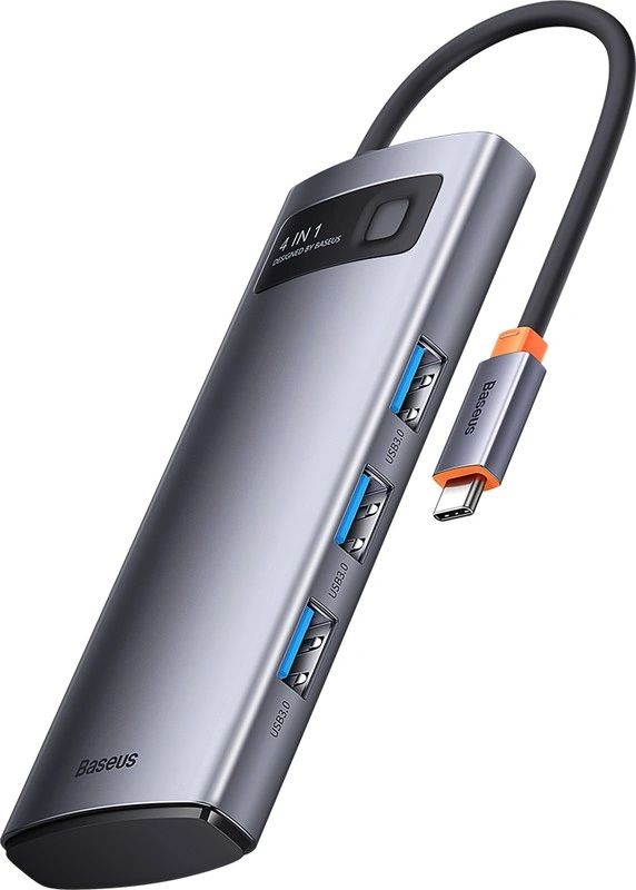 Хаб Baseus Metal Gleam Series 4-in-1 Multifunctional Type-C HUB Docking Station (WKWG070013). Фото 2