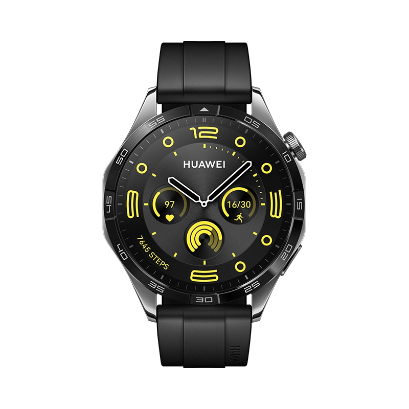 Умные часы Huawei Watch GT 4 46mm, Чёрный/Чёрный фторэластомеровый ремешок (PNX-B19). Фото 2