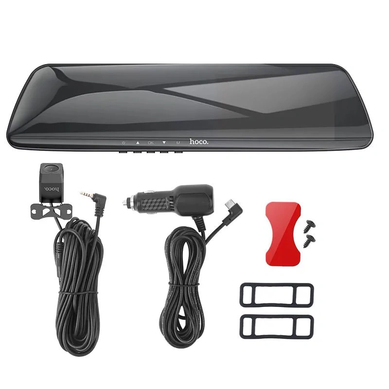 Видеорегистратор Hoco DV4 mirror driving recorder (dual-channel), Iron Gray. Фото 4