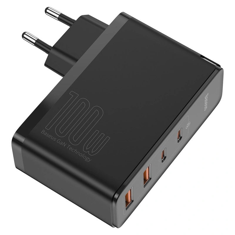 Сетевое зарядное устройство Baseus GaN2 Pro 2*USB+2*TYPE-C, 100W, Чёрное (CCGAN2P-L01). Фото 4