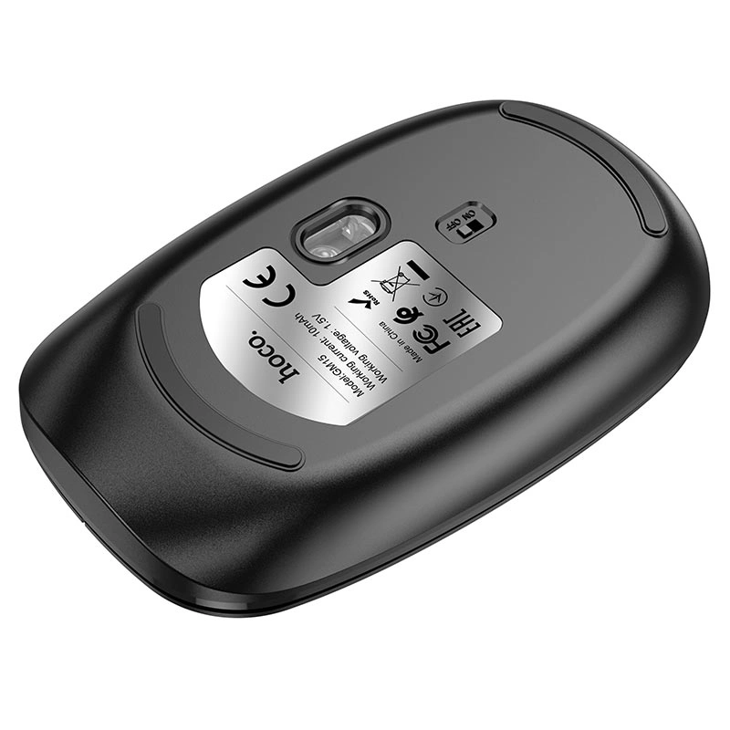 Мышь беспроводная Hoco GM15 Business, Bluetooth V3.0+5.0, 800-1600dpi, 2,4G, Чёрная. Фото 3