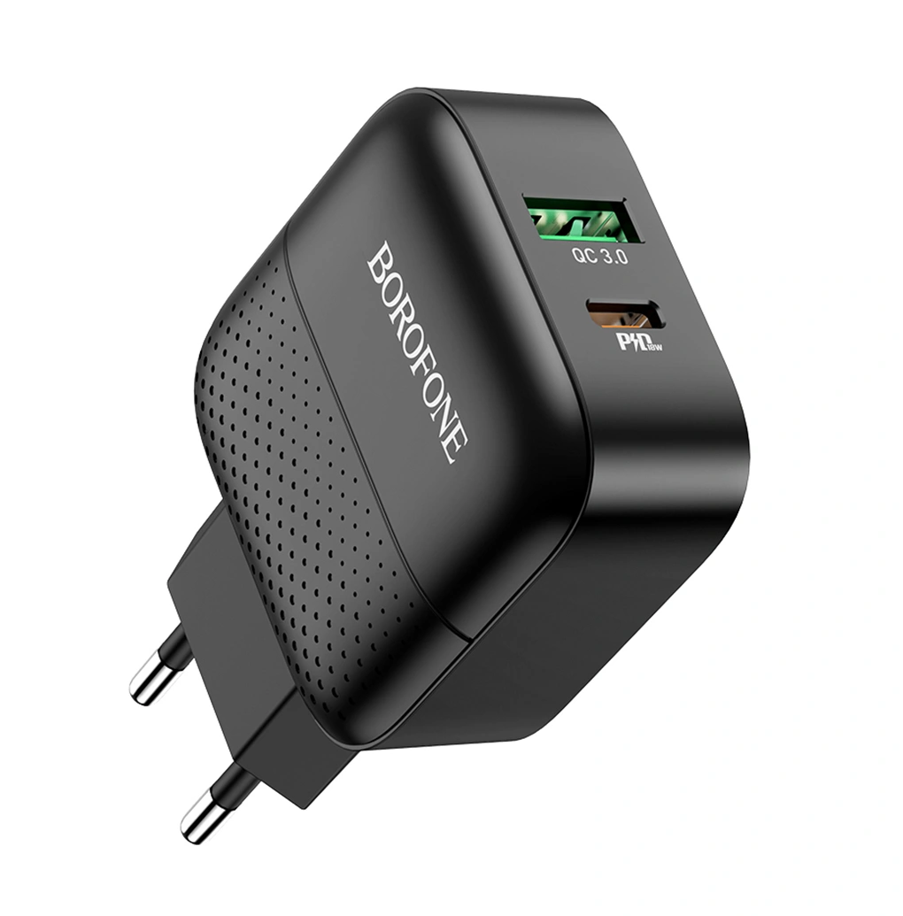Сетевое зарядное устройство Borofone BA46A Premium PD+QC3.0, Чёрное. Фото 4