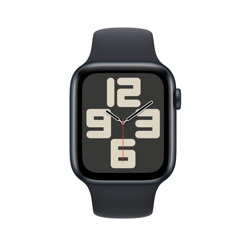 Apple Watch SE 2024, 44 мм, алюминий цвета "тёмная ночь", Midnight Sport Band, размер M/L (MXEK3). Фото 2