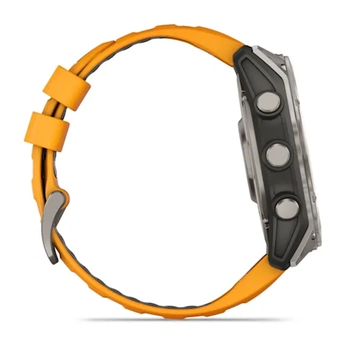 Умные часы Garmin Fenix 8 51mm, Sapphire, Titanium with Spark Orange/Graphite Silicone Band. Фото 7