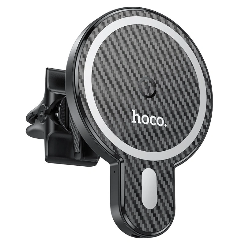 Держатель с беспроводной зарядкой Hoco CA85 Ultra-fast, Black. Фото 4