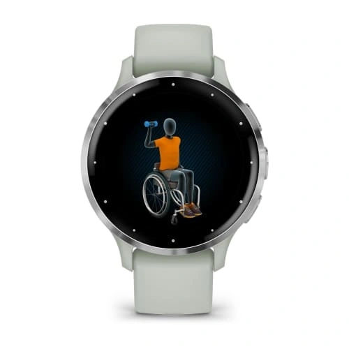 Умные часы Garmin Venu 3s Sage Gray with Silver Buckle. Фото 2