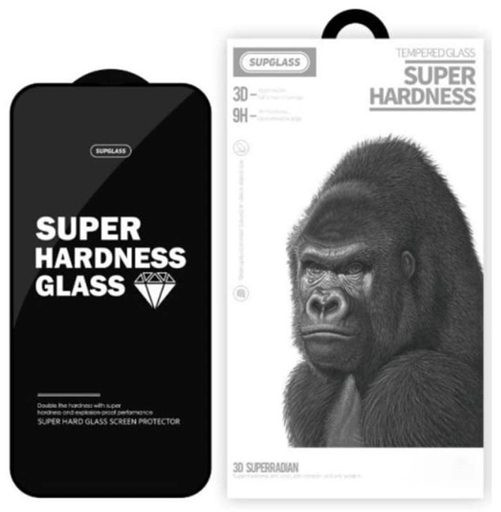 Защитное стекло SupGlass для iPhone 16e/14/13 Pro/13 3D XC-11, Чёрное. Фото 1
