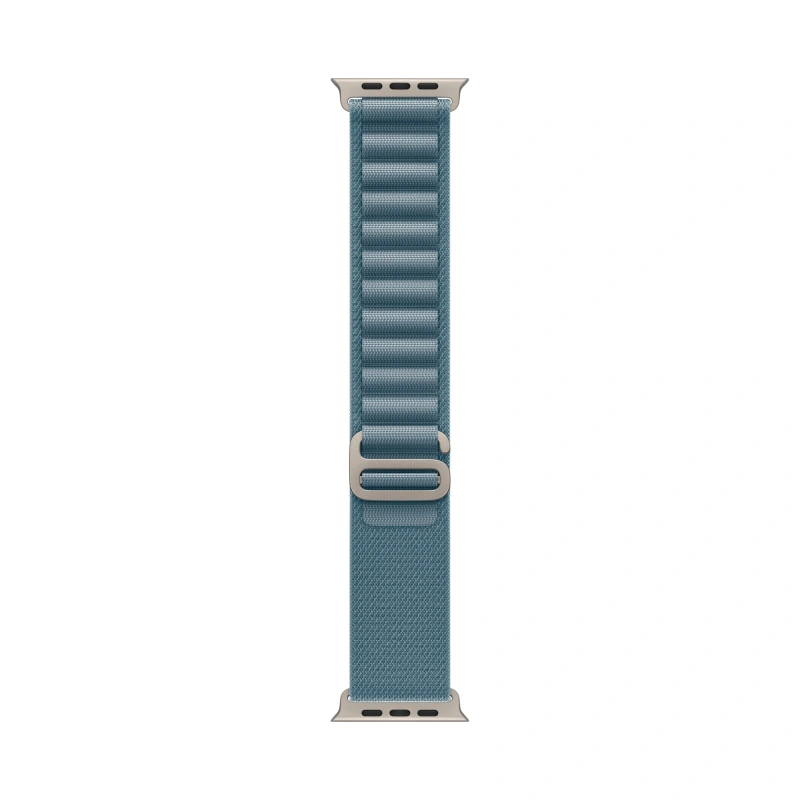 Apple Watch Ultra 3 (2025) GPS+Cellular 49mm, Natural Titanium ремешок "Light Blue Alpine Loop" M 145-190 mm (MEWM4). Фото 3