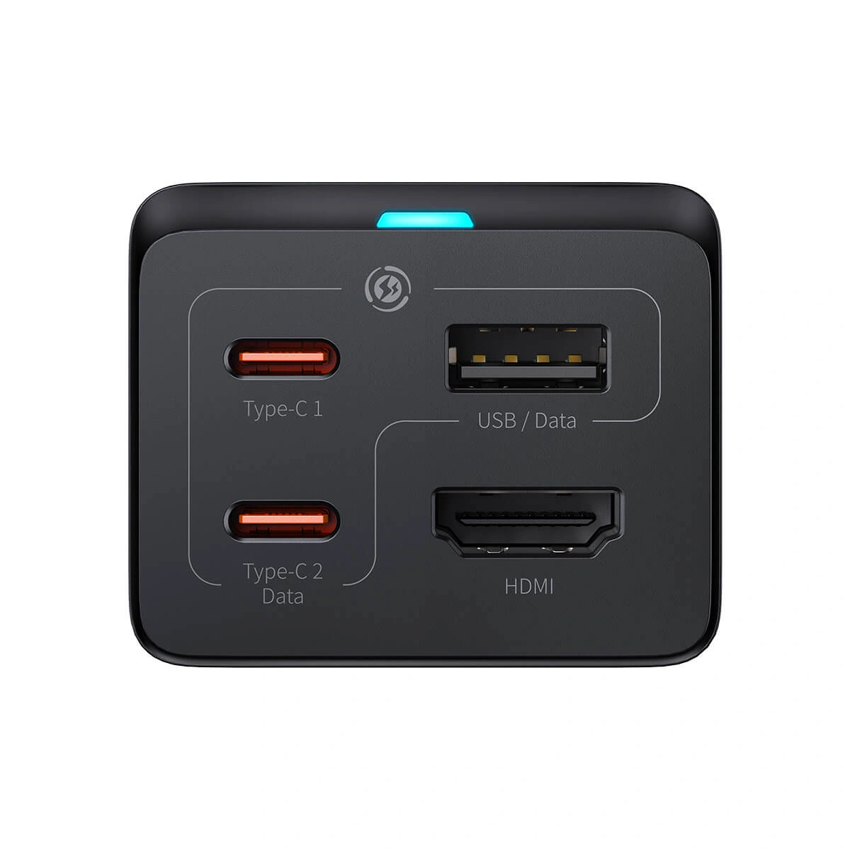 Сетевое зарядное устройство Baseus GaN5 Pro Desktop Fast Charger 1U+2C+HDMI 67W с кабелем Type-C to Type-C 100W (20V/5A) 1.5m, Чёрное (CCGP110201). Фото 2