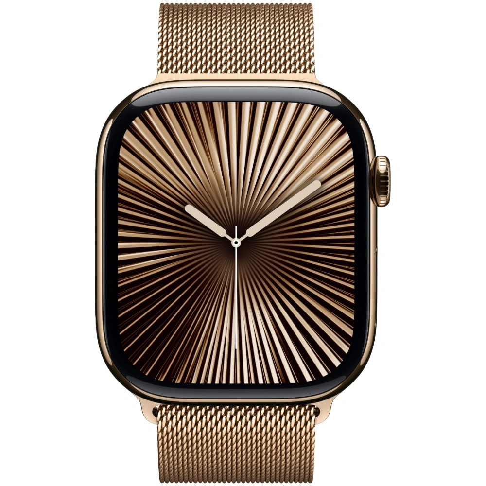 Apple Watch Series 10, 42 мм, Gold Titanium, Миланская петля "Gold", (MX083QA). Фото 2