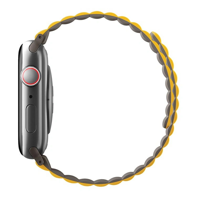 Ремешок Uniq для Apple Watch 44/45/49мм Revix Reversible Magnetic Silicone Strap, Mustard/Khaki (45MM-REVMUSKAK). Фото 3