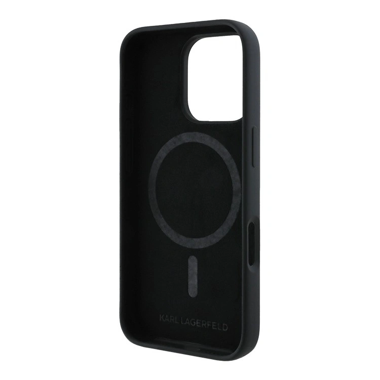 Накладка Lagerfeld для iPhone 16 Pro Max Liquid Silicone NFT Karl & Choupette Head Hard (MagSafe) (KLHMP16XSKCHPPLK). Фото 4