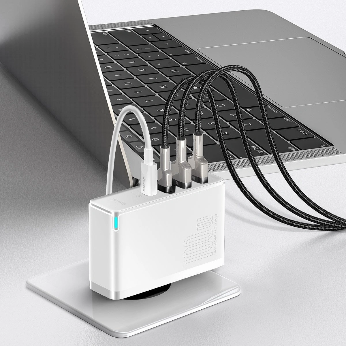 Сетевое зарядное устройство Baseus GaN2 Pro 2*USB+2*TYPE-C, 100W, Белое (CCGAN2P-L02). Фото 6