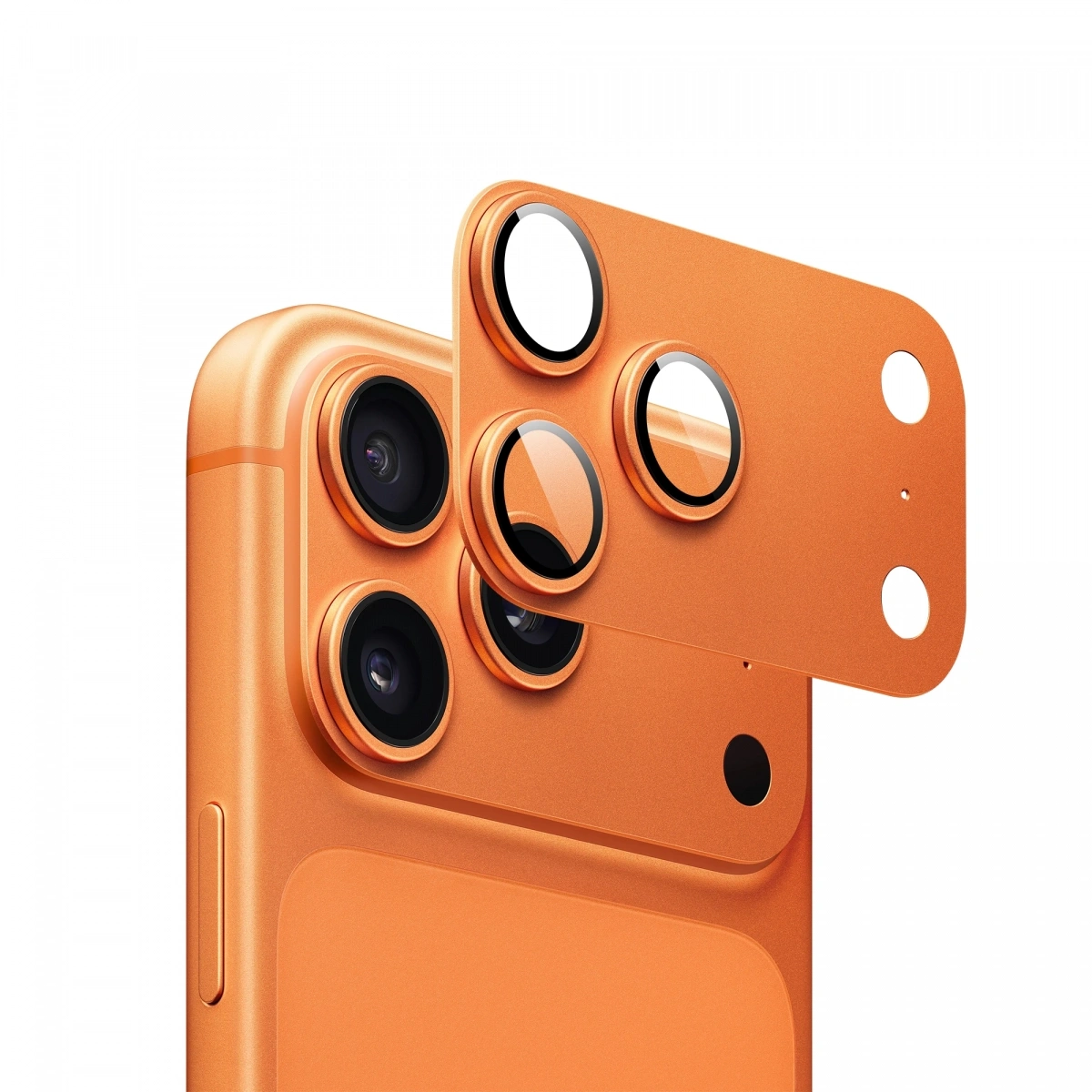 Защитное стекло на камеру Wiwu Armor Deck Lens Protector для iPhone 17 Pro, Оранжевое (LG-012). Фото 1