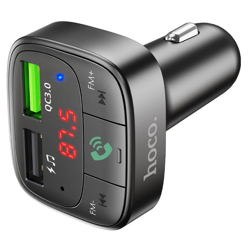 Автомобильное зарядное устройство Hoco E59 Promise QC3.0 FM трансмиттер, Black. Фото 3