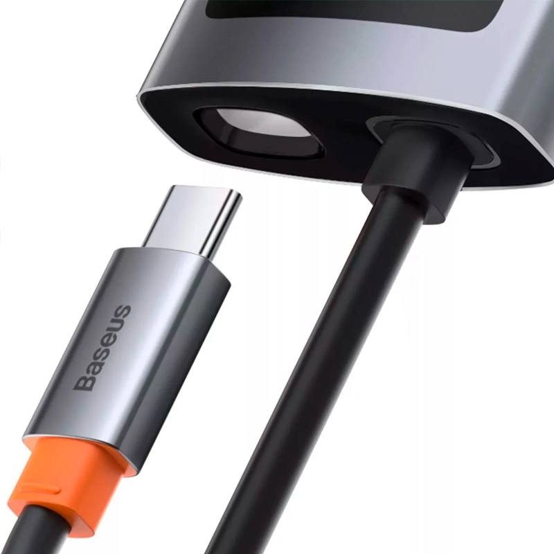 Хаб Baseus Metal Gleam Series 4-in-1 USB 3.0, USB 2.0, HDMI, USB-C PD, Серый (CAHUB-CY0G). Фото 5