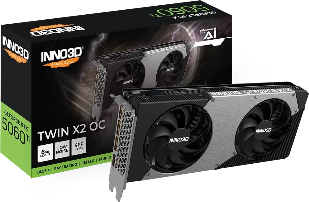 Видеокарта Inno3D GeForce RTX 5060 Ti TWIN X2 OC 8Гб GDDR7 128 bit PCIe 5.0. Фото 7