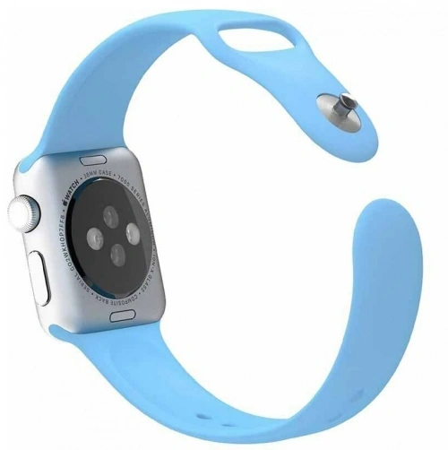 Ремешок силиконовый для Apple Watch 38/40/41/42мм, Голубой. Фото 2