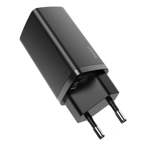 Сетевое зарядное устройство Baseus GaN2 Lite Quick Charger C+U 65W, Чёрное (CCGAN2L-B01). Фото 3