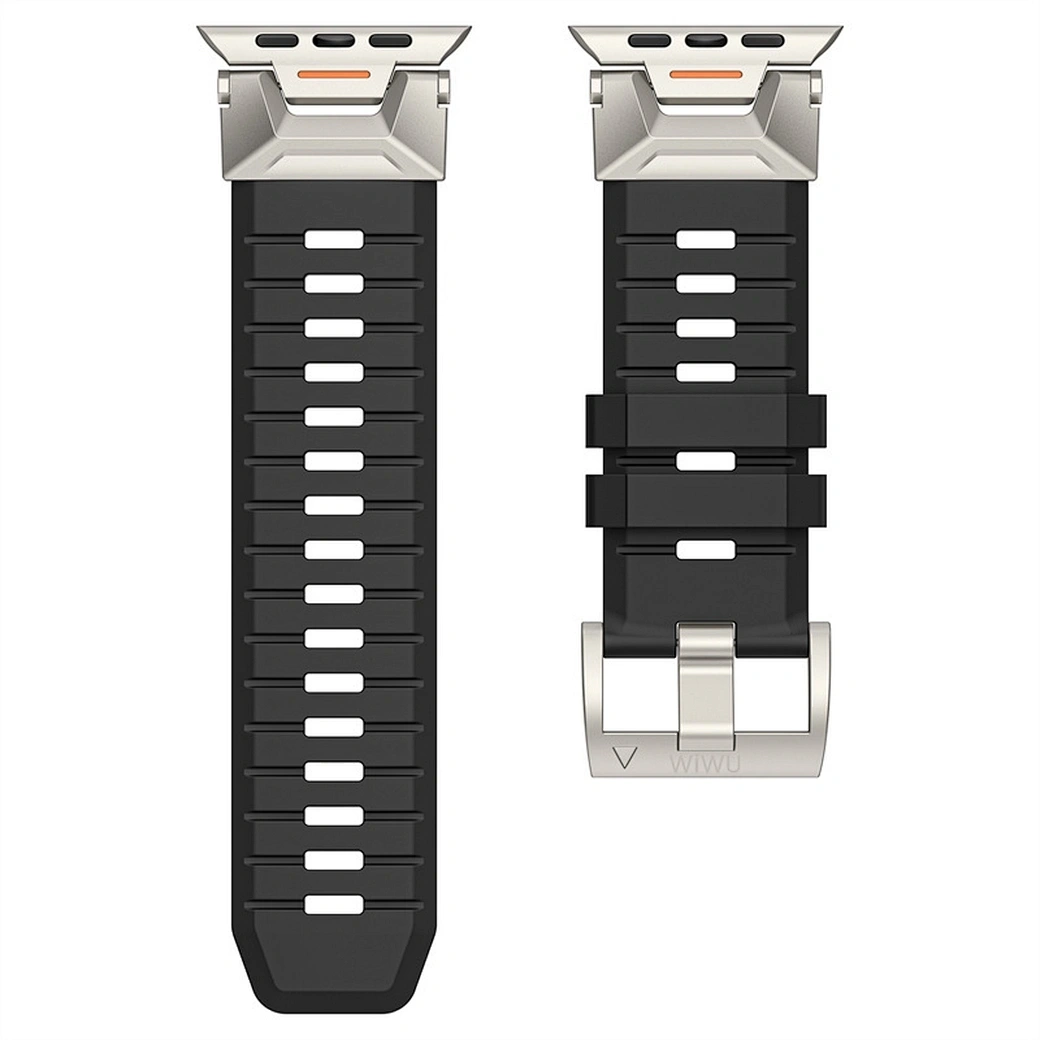 Ремешок Wiwu для Apple Watch 44/45/46/49мм Urban Silicon, Black (Wi-WB012). Фото 4