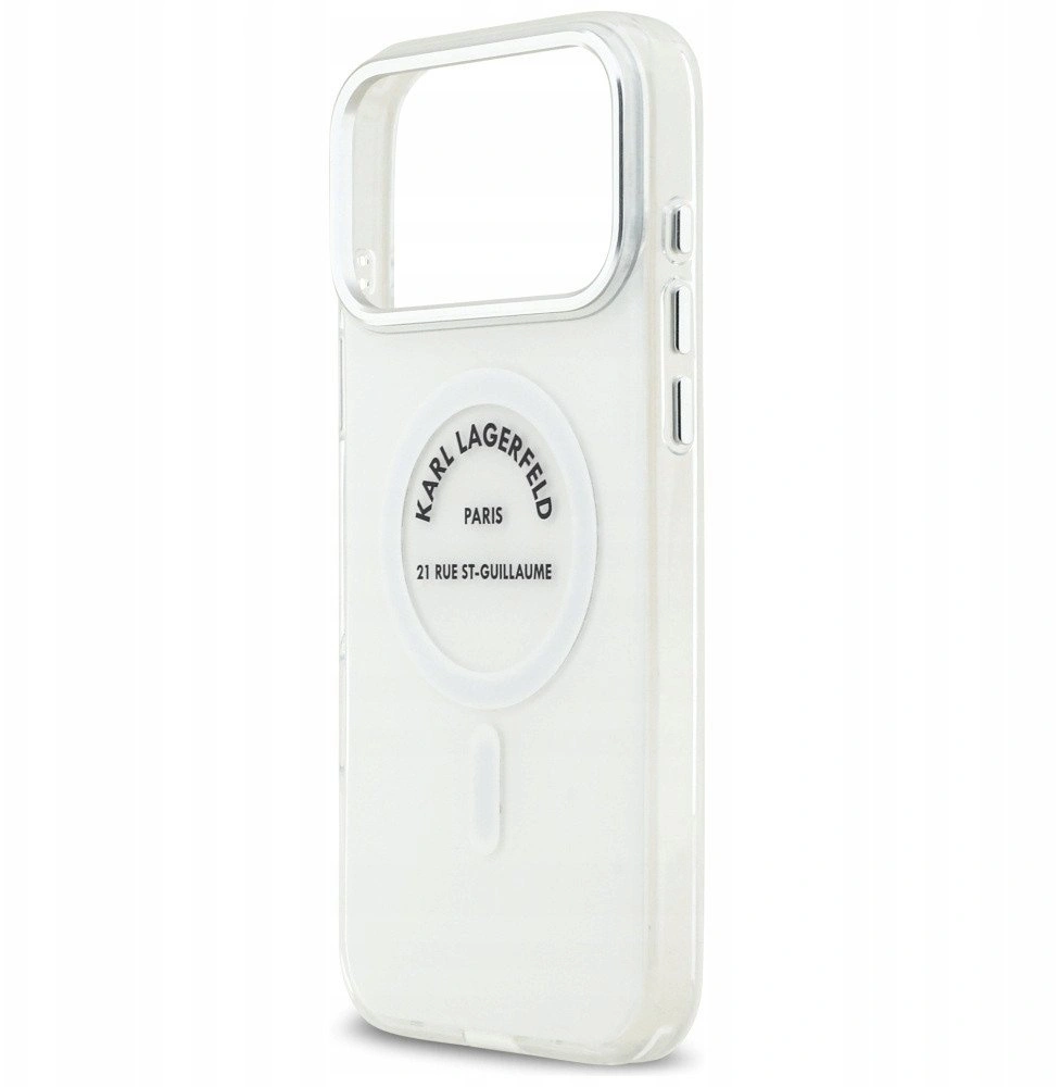 Накладка Lagerfeld для iPhone 17 Pro Max IML RSG logo Metal camera (MagSafe), Прозрачная (KLHMP17XHKRSGPT). Фото 7