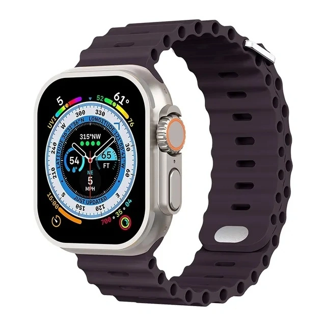 Ремешок Ocean Silicone для Apple Watch 44/45/46/49мм, Elderberry. Фото 1