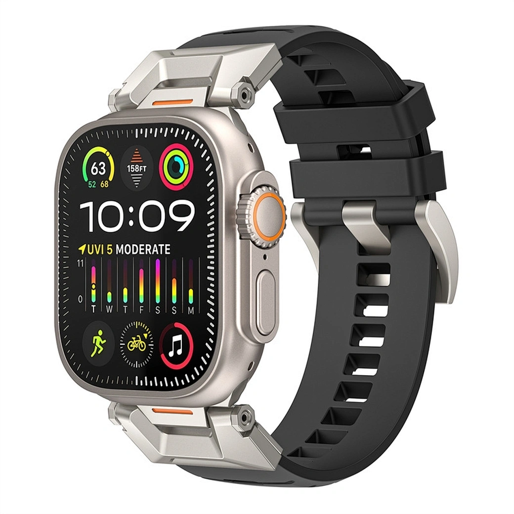Ремешок Wiwu для Apple Watch 44/45/46/49мм Urban Silicon, Black (Wi-WB012). Фото 1